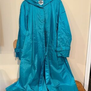 Totes Green Hooded Raincoat Lightweight Water-Resistant